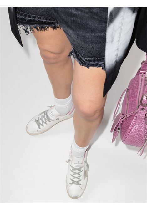 White and pink Superstar distressed lace-up sneakers Golden goose - men GOLDEN GOOSE | GWF00102F00256910914